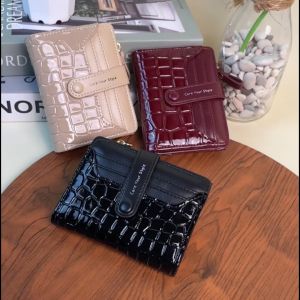 Dompet Lipat Wanita Motif Croco Berkualitas Simpel Card Holder Kulit PU Multifungsi Cewek COD D105