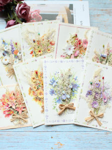Exquisite Handmade Dry Flower Christmas Greeting Card Creative Business Birthday Thank You Teacher Gift Card Festive Supplies
