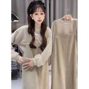 Váy Liền Cho Con Bú Áo Cho Con Bú Sau Sinh Mùa Xuân Thu Trang Phục Thu Đông Cổ Điển Mẫu Bà Mẹ Hot Mặc Bên Ngoài Thời Trang Cho Con Bú