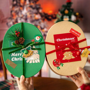 Christmas Creative Baking Gift Box Candy Cookie Empty Box Packaging Paper Box Souvenir Box for Food Sweet Treats