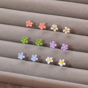 Asymmetrical Flower Plastic Earing Womens Fresh Transparent Medical Resin Earrings 2024 New Arrival Best Selling Ear Piercing