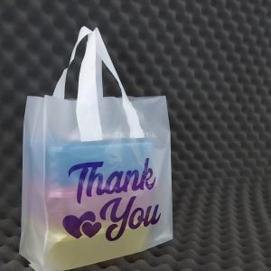 Soft Handle 20x30 Plastik HD Dove Motif THANK YOU UNGU isi 50 Kantong Bingkisan Snack Souvenir Ultah