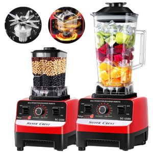Máy xay sinh tố công nghiệp KAW SILVER CREST SC-1589 2 cối đa năng công suất 4500W máy xay đá rau thịt cá hoa quả