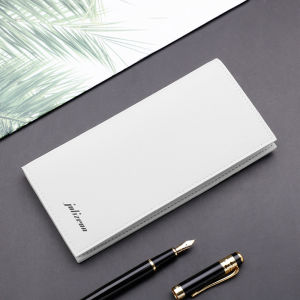 Ultra-Thin Long Mens Wallet Soft Money Clip Driver License Multi-Card Holder Simple Student Personality Leather White Bag
