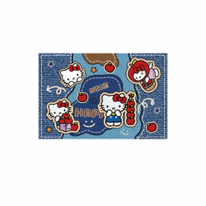 YUNHAOBUYI | Cartoon Blue Denim Style Cat Pattern Coir Door Mat