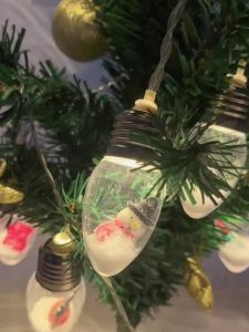 Christmas Tree Lights Indoor Snow Globe Lights Battery Powered Perfect for Decorating a Tree and Adding Charm to a Cozy Bedroom