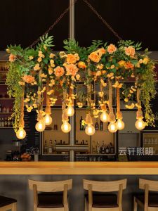 Creative Bar Chandelier Glass Room Sunshine Room Dining-Room Lamp Flower Shop Window Floral Dining Table Balcony Light Plant Lighting
