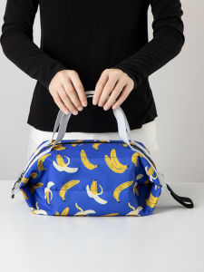 New Large Capacity Elementary School Student Lunch Box Bag Portable Insulated Handbag Printed Bento Bag High Aesthetic Value