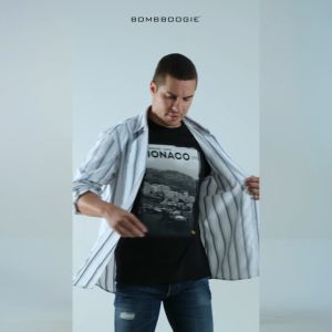 Bombboogie Kemeja Pria Regular Damion White Blue 24937B5WL