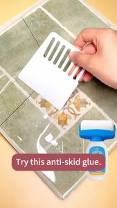 Anti Slip Transparent Gel Adhesive Anti-Slip Glue Anti-Slip Gel Anti-Slip Paint Roller Coating Waterproof Durable Easy to Use Perfect for Bathroom Floors