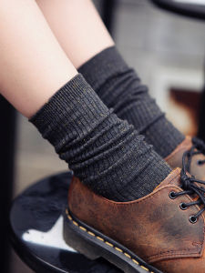 Autumn and Winter Cotton Retro Gold Thread Bright Silk Shining Womens Socks