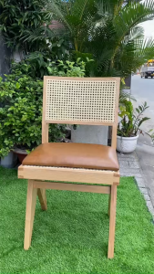 Ghế gỗ cafe lưng mây thật -Ghế decor nhà hàng khách sạn