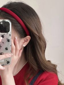 Red Fine Hairband Womens Pressed Hair Washing Face Band New 2025 High Sensation Top Knot Hair Clip Fashionable Accessory