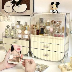Premium Makeup Box Jewelry box Cosmetic Box With Drawer Organizer Desktop dresser Makeup Tools Storage box container skin care product rack化妆盒