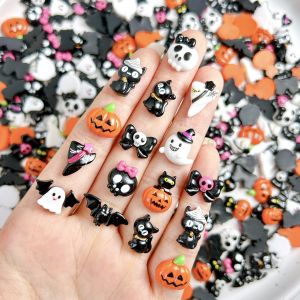 ชุดตกแต่งเล็บ 3 มิติ 30 ชิ้น ลายฮาโลวีนสุดฮิต ลายการ์ตูนสร้างสรรค์ โบว์ หัวกะโหลก ฟักทอง ผี เรซิ่น สำหรับตกแต่งเล็บ DIY