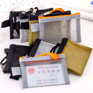 YESPERY Mini Nylon Mesh Card Bag Credit ID Card Organizer Portable Zipper Coin Wallet Lipstick Earphone Data Line Key Storage Bag
