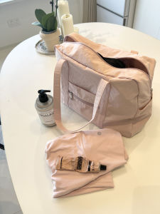 Lulu Pink Same Style Youth Sunshine Large Capacity Tote Lightweight Nylon Travel Exercise Gym Bag Tricolor