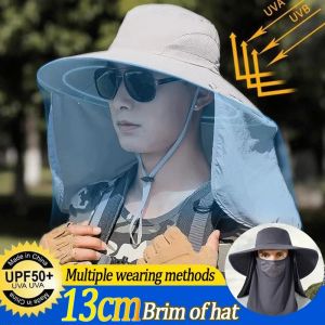 Foldable Quick Drying Waterproof 360° Visor Hat UV Protection Fisherman Cap Men Shawl Sun Hats Women Dual Use Fishing Hiking Cap