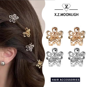 【 X.z. Moonligh】กิ๊บติดผมผมม้ามินิขนาดเล็กคลิปผมน่ารักดอกไม้โลหะคลิปขนาดเล็กที่หนีบผมปากปลาฉลาม