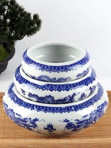 Guangzu Ceramic Blue and White Porcelain Writing Brush Writing-Brush Washer Large Brush Washing Cylinder Ink Bowl Ink Multifunctional Ink Plate Pen Holder Traditional Chinese Painting Calligraphy Adult Student Traditional Chinese Painting Practice Ink Poo