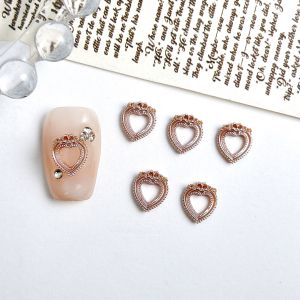 50PCS Retro Creative Thricolor Photo Frame Nail Charms Hollowed Baroque Light Luxury Geometric Frame Nail Art Decorations DIY