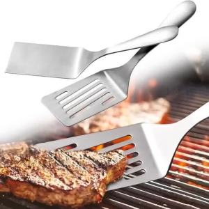 Kitchen Stainless Steel Scraper Cooking Spatula Barbecue Spatula Plate Barbecue Spatula Hamburger Spatula Cooking Utensils