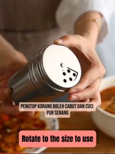 3IN1 pcs per set Stainless steel seasoning bottle pepper  condiment dusting Barbecue salt bottle pepper & spices