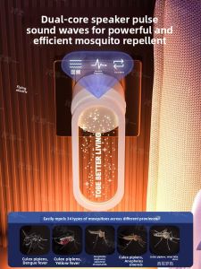 MONLEYTA | 2025 New Ultrasonic Mosquito Repellent Lamp Indoor Home Dormitory Silent Baby And Pregnant Women Plug-In Night Light Mosquito Repeller Physical Black Technology Mosquito Killer Electronic Deterrent