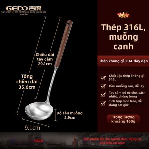 GEDO | Muỗng Canh Inox Chống Nóng Kích Thước Lớn