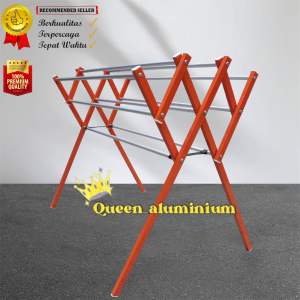 PROMO - Jemuran Pakaian / Jemuran Baju Lipat Aluminium Arcer Hitam 140cm
