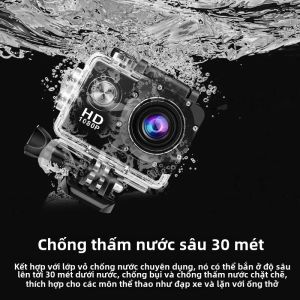 Đa Năng Chống Nước Camera Thể Thao HD 720P Camera Hành Động Dưới Nước Cho Ngoài Trời Đi Trượt Tuyết Lặn Mũ Bảo Hiểm Sử Dụng