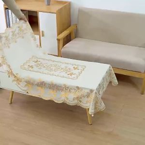 Golden PVC Table Cloth: Waterproof & Antifouling Cover for Outdoor Dining