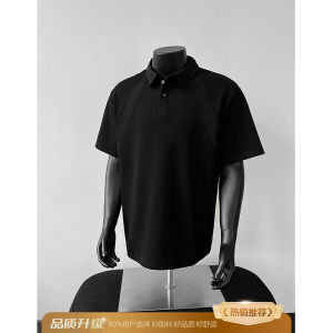 American Style Polo Shirt Mens Short Sleeve Turn-down Collar T-shirt Summer Heavyweight Versatile Half Sleeve Casual Cotton Blend