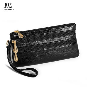 LouisWill Womens Wallet PU Long Multi Pocket Card Holder Wrist Wallet Phone Bag Clutch Casual Zipper Purse Ladies Money Bag Exquisite High-End Credit Vintage Card Wallet