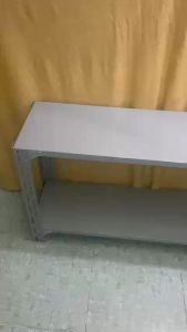 Kệ sắt V lỗ 2 tầng lắp ráp - Dài 100cm Rộng 30cm (Cao Tùy Chọn) - Lắp ghép đa năng Màu xám ghi - tại Kệ Sắt Việt Hải