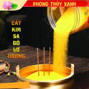 1 Chai Cát vàng kim sa phong thủy dùng để trong lư hương hoặc bát nhangdùng dc cho tất cả bàn thờ.