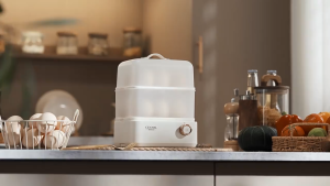Double Layer Egg Steamer Ceeool - Compact design two-tier capacity easy to use suitable for breakfast modern kitchen appliance.