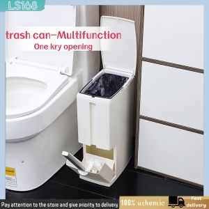 Stylish Narrow Slim Toilet Dustbin Trashbin /Rubbish Bin/Multifunctional trash can Large-capacity one-click open