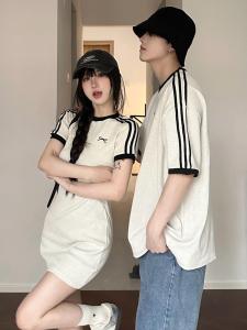 Very Different Couples Summer Clothes Niche Design Internet Celebrity Ins Short-Sleeved T-shirt Dress One Dress