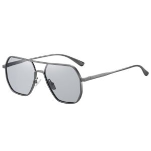 New Metal polarized Double Beam Photochromic Sunglasses For Men Drive Night Vision Glasses Fashion Shade For Men Women