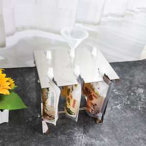 Stainless Steel Bracket Nozzle Bag Holder Bean Milk Bag Rack Filling Tools Plum Juice Drink Bags Liquid Travel Bottles Soup Bag Filling