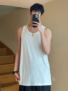 Loose Knitted Sports Vest Sleeveless T-Shirt Mens Summer Basketball Personality Inner Wear Breathable Sweatshirt