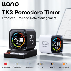 llano Ticktime cube Pomodoro Timer Smart Timer Pomodoro Hẹn Giờ Thiết Bị Bấm Giờ Thông Minh Tắt Tiếng Rung & Có Thể Điều Chỉnh Cảnh Báo Âm Thanh Tạm Dừng & Tiếp Tục Cho Công Việc ADHD ADD Meeting 1/3/5/10/15/25/45/60 Phút & Đếm Ngược Tùy Chỉnh