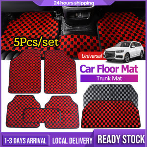 5pcs Universal Car Carpet Automotive Floor Mats Checkmate Dadu Dice Set Anti-Slip Premium Thailand Carpet Floor Mat for All Car