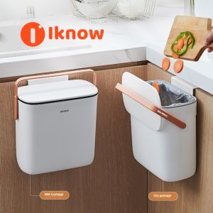 Tôi biết rác nhà bếp treo tường có thể với nắp-Thiết kế ngăn kép để ướt và khô chất thải hoàn hảo cho tủ phòng tắm và nhà vệ sinh