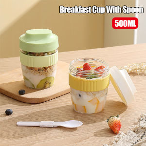 Xách tay chén ăn sáng bột yến mạch ngũ cốc Nut sữa chua salad cup với muỗng sinh viên thực phẩm lưu trữ container cốc sữa Hộp Ăn Trưa Dã Ngoại