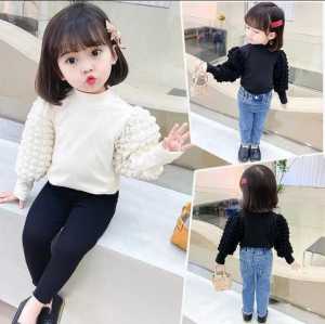 atasan lengan balon import viral / atasan anak korean style / blouse anak kekinian 1-12 Tahun