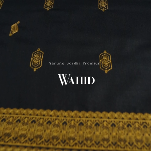 Katsae - Sarung Bordir WAHID 100% Timbul Sarung Pria Dewasa Sarung Sholat Warna Navy