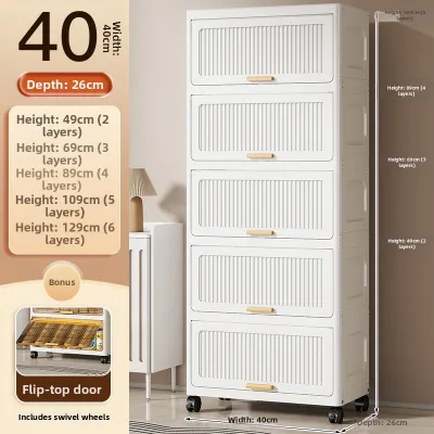 Space-Saving Narrow Multilevel Storage Cabinet