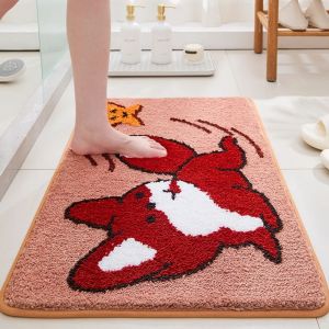 Thảm Trải Sàn Nhà Vệ Sinh Hoạt Hình VIKAMA Thảm Giả Cashmere Thấm Nước Cho Thảm Lối Vào Phòng Tắm Trang Trí Nhà Cửa - Polyester Mềm